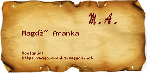 Magó Aranka névjegykártya